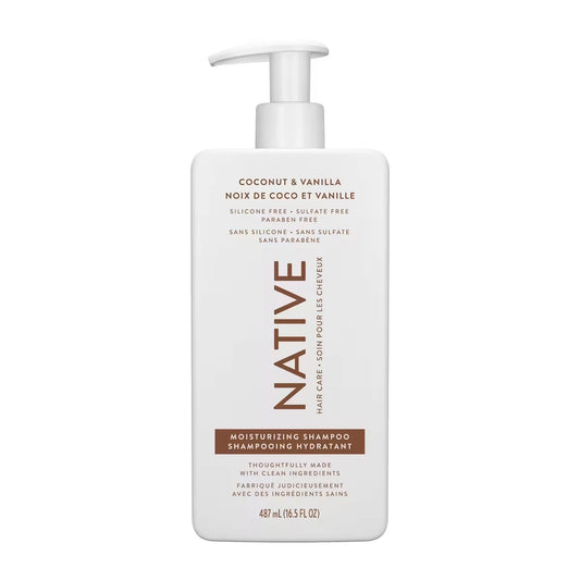 Native Coconut & Vanilla Moisturizing Shampoo front package