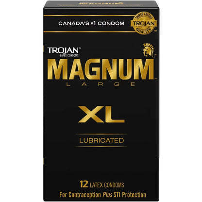 Trojan Magnum XL Extra Large Size Lubricated Condoms front package