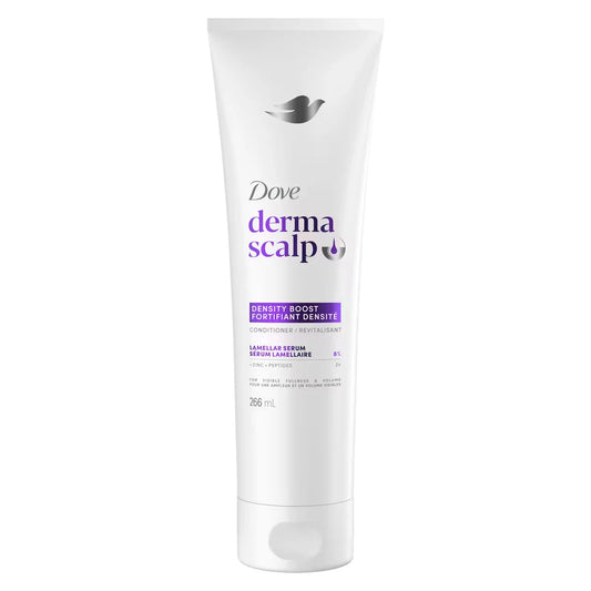 Dove Derma Scalp Conditioner for Thicker, Stronger, Fuller-Looking Hair Density Boost with Glycerin, 266mL front package