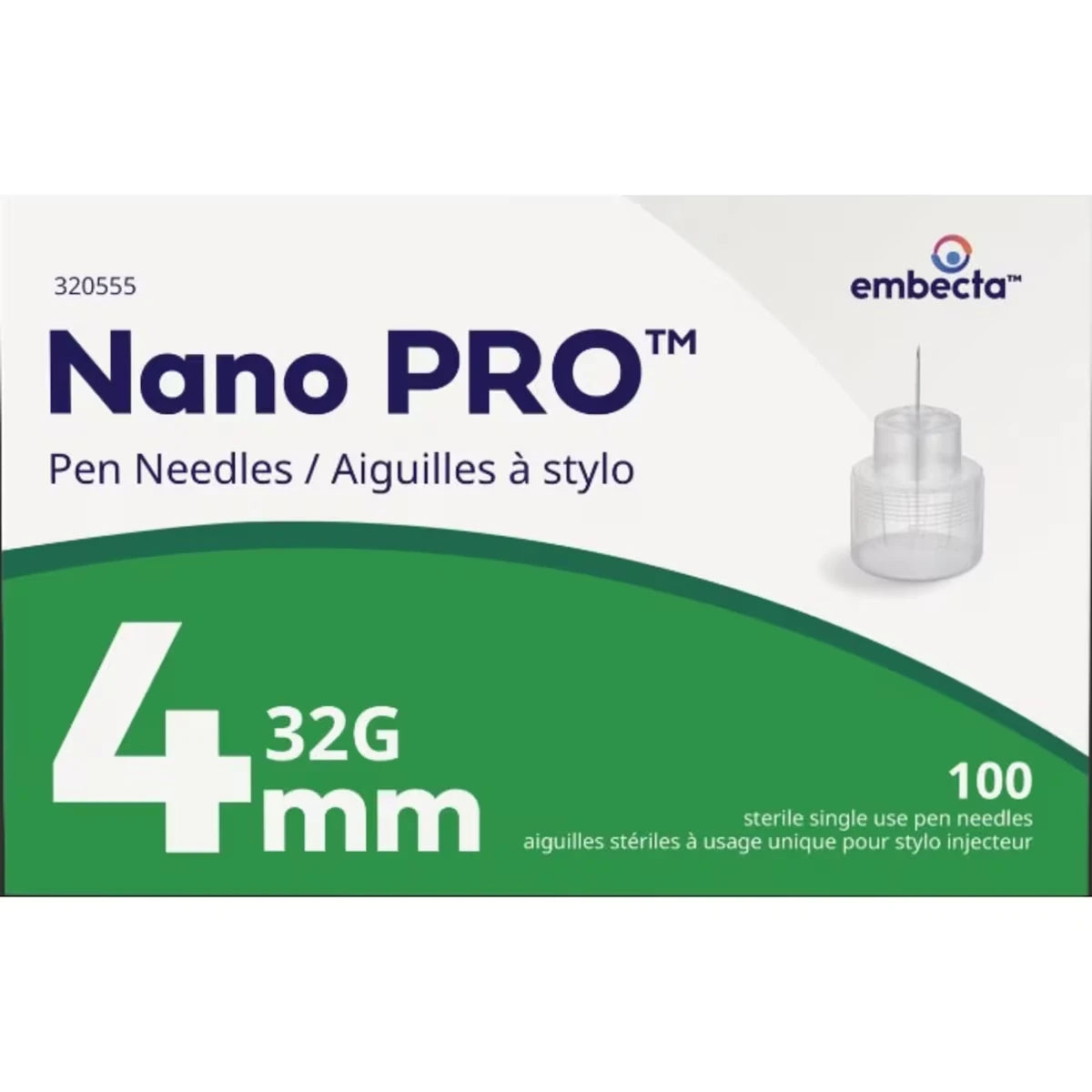 embecta Nano PROTM Pen Needles 4mm 32G front package