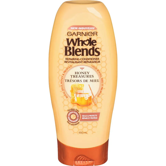 Garnier Whole Blends Honey Treasures Repairing Conditioner, for Damaged and Dry Hair front package
