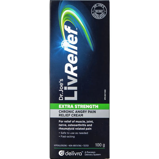 Livrelief Extra Strength Chronic Angry Pain Relief Cream 100g front package
