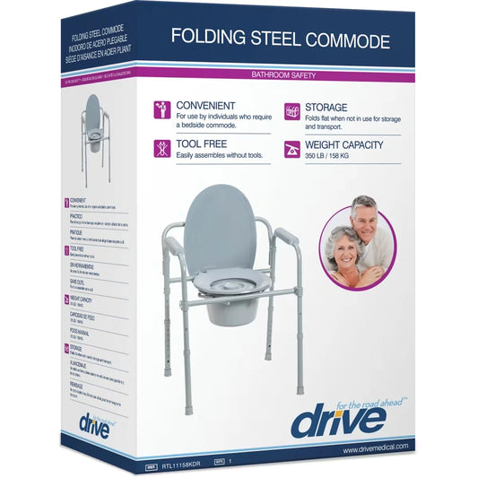Drive Folding Steel Commode front package