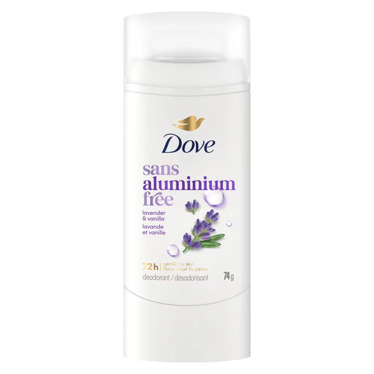 Dove Deodorant Stick, 72h Lavender & Vanilla, Gentle & Hydrating, 74g front package