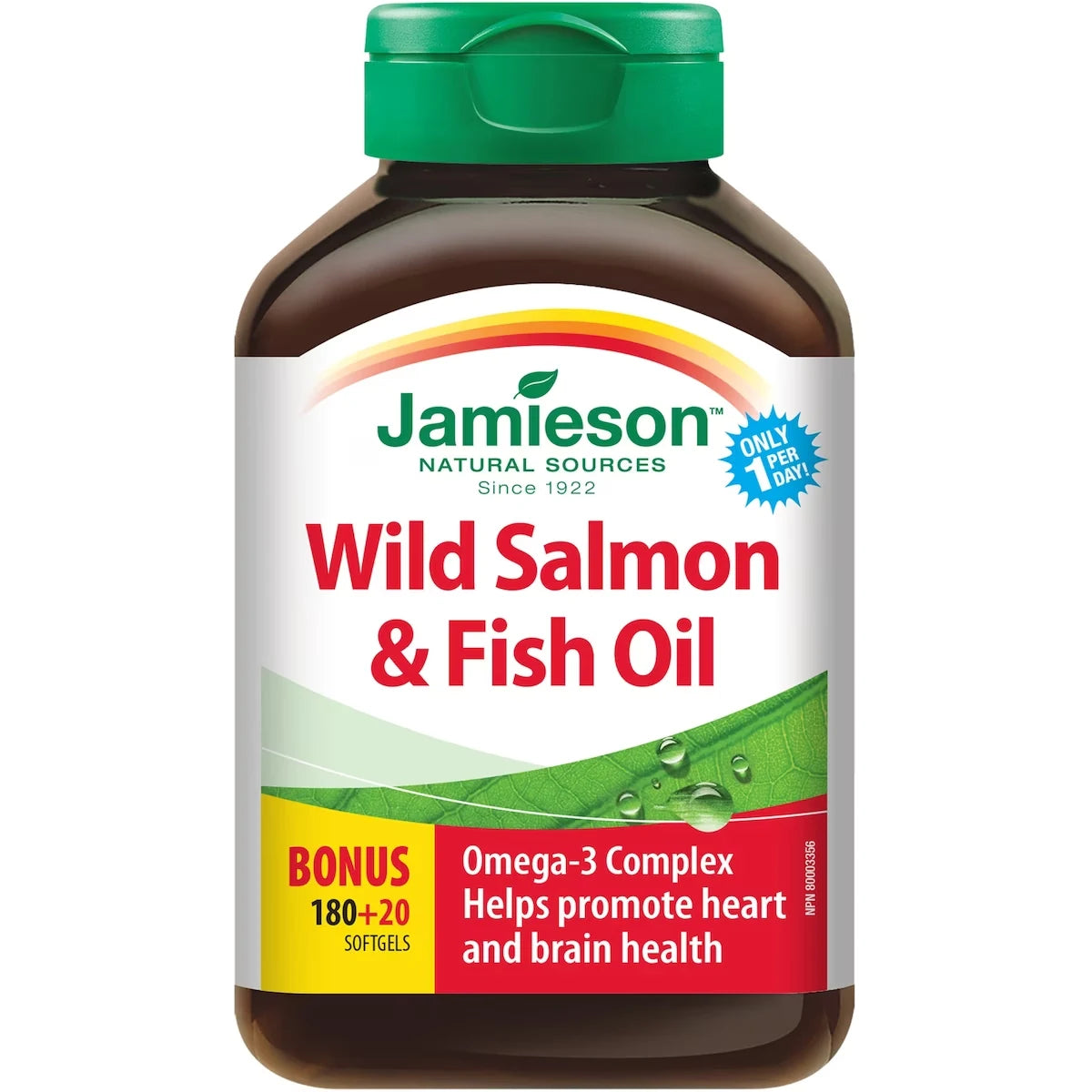 Jamieson Wild Salmon and Fish Oils Omega-3 Complex 1,000 mg front package