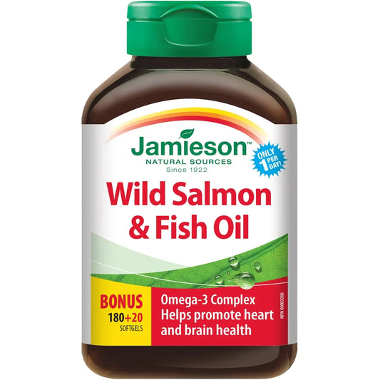 Jamieson Wild Salmon and Fish Oils Omega-3 Complex 1,000 mg front package