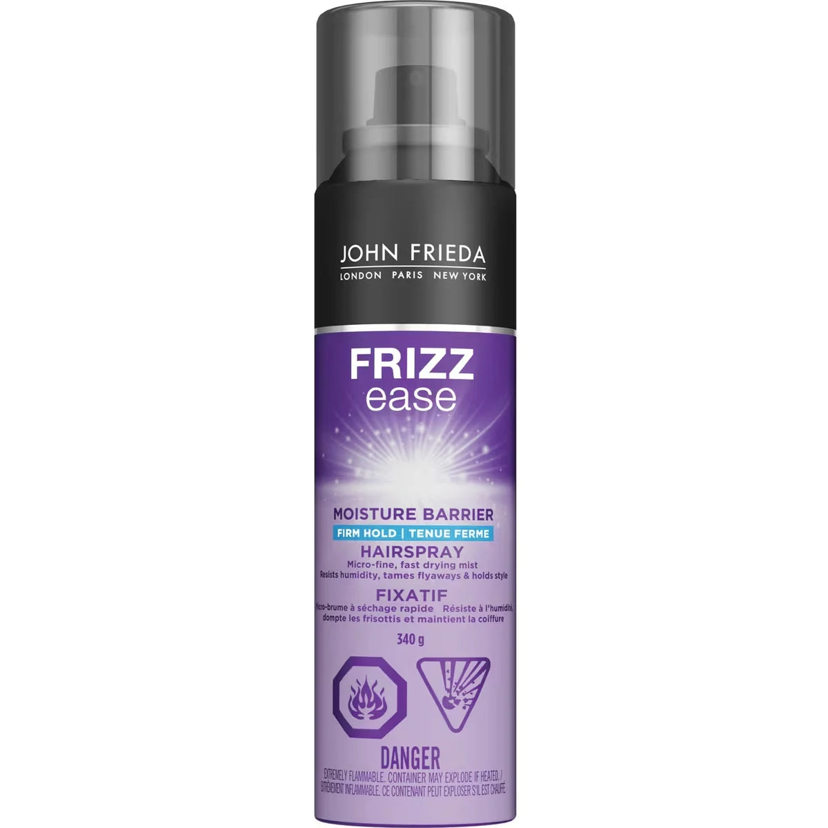 John Frieda Frizz Ease Moisture Barrier Firm Hold Hairspray front package