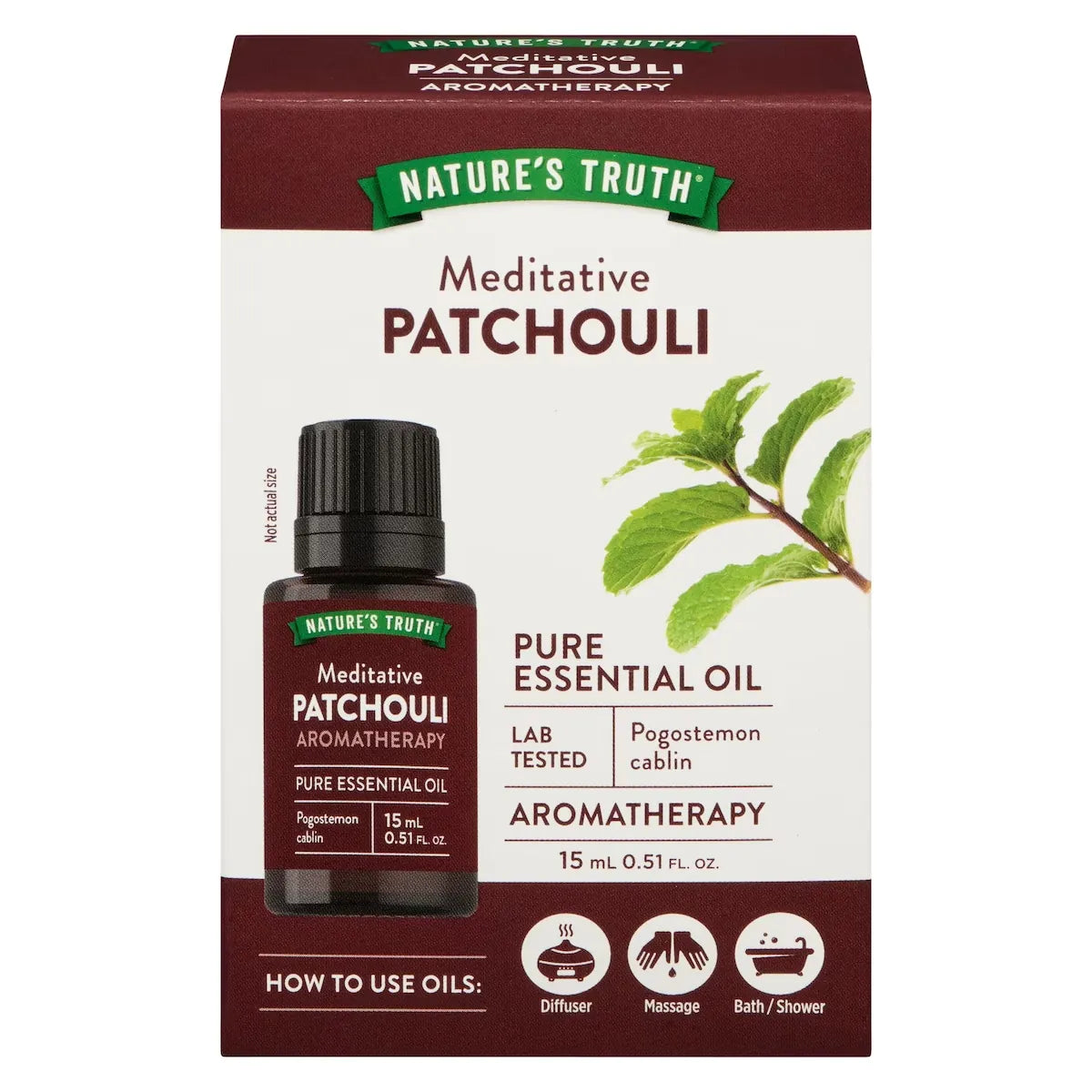Nature's Truth Patchouli Essential Oil front package