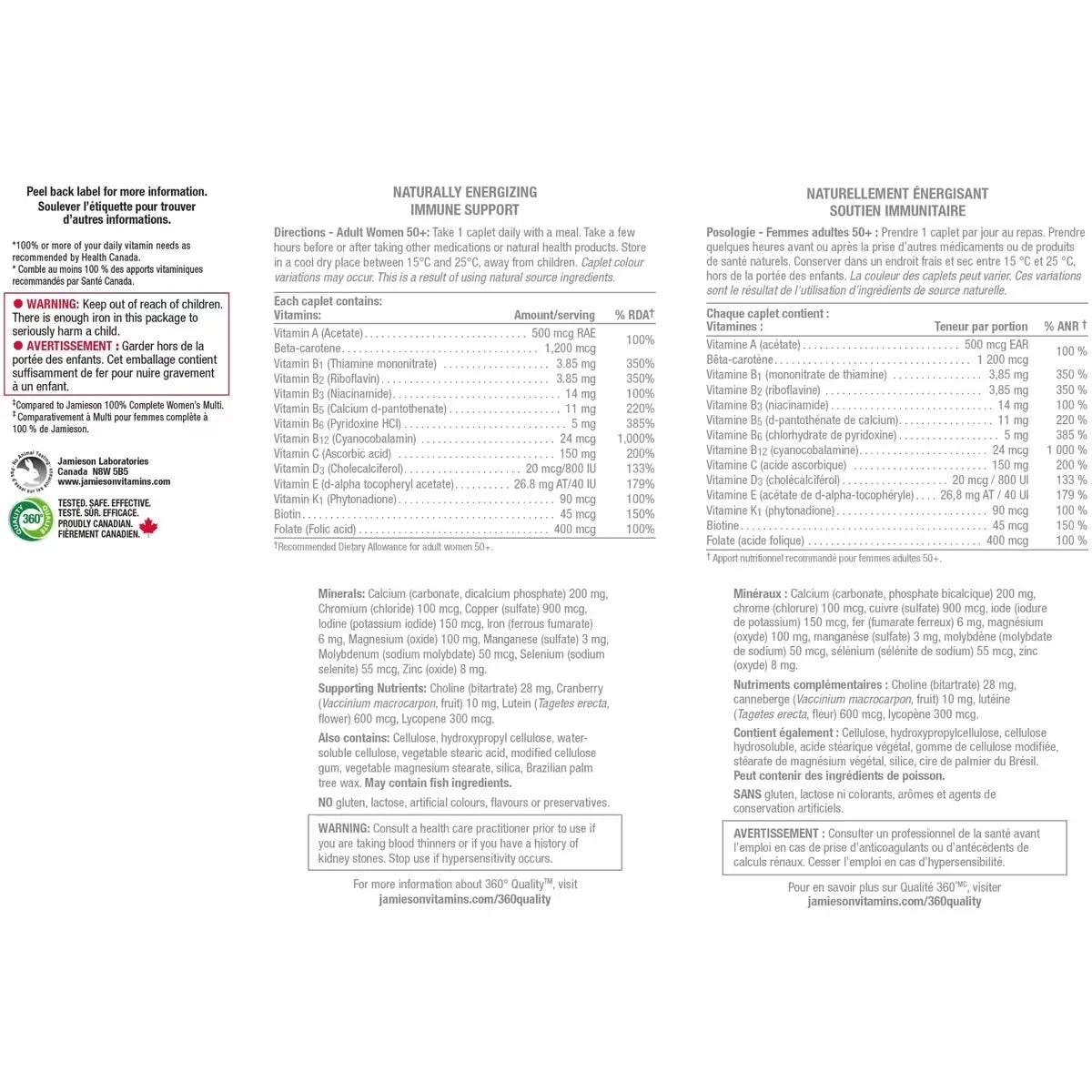Jamieson 100% Complete Multivitamin for Women 50+ 115 ct 115 count product detail