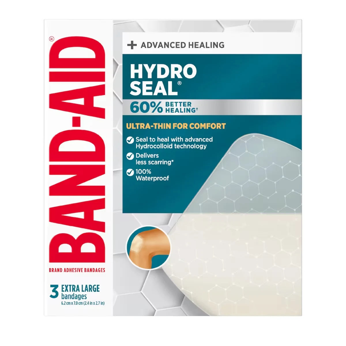 Band-Aid Hydro Seal Ultra-Thin Hydrocolloid Bandages, Waterproof, Large product image