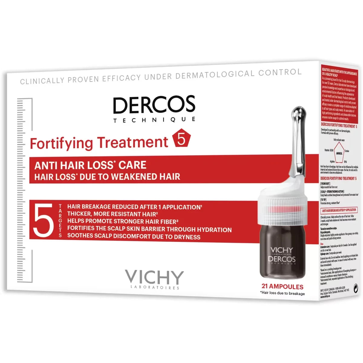Vichy Dercos Fortifying Treatment Anti Hair Loss Ampoules 21x6 mL product package