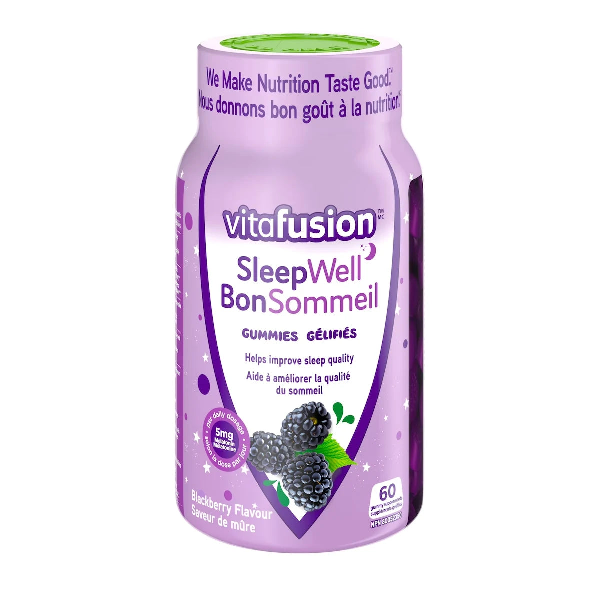 Vitafusion Sleepwell Gummy Supplements with Melatonin front package