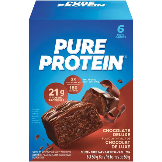 Pure Protein Bars, Chocolate Deluxe, Gluten Free Snack Bars front package