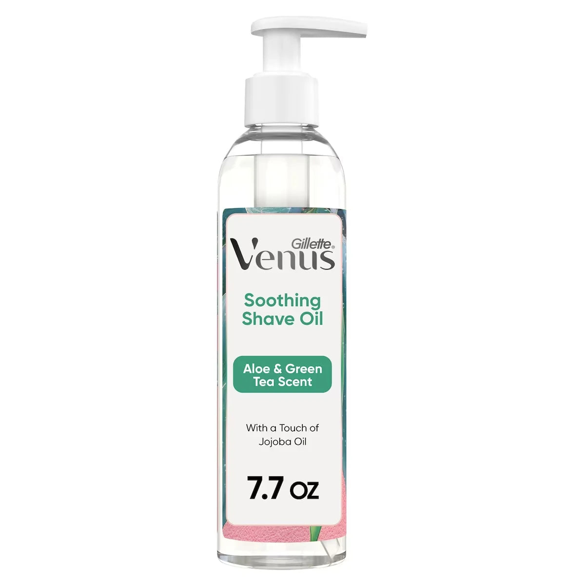Venus Soothing Shave Oil, Aloe & Green Tea Scented front package