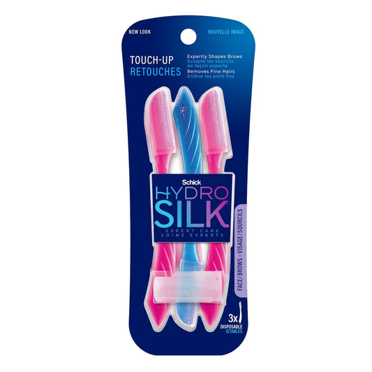 Schick Hydro Silk Touch-Up Exfoliating Eyebrow Shaper & Facial Razor front package