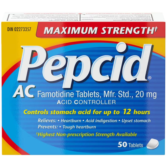 Pepcid Maximum Strength AC Tablets, Acid Reducer for Heartburn, 50 Count product image