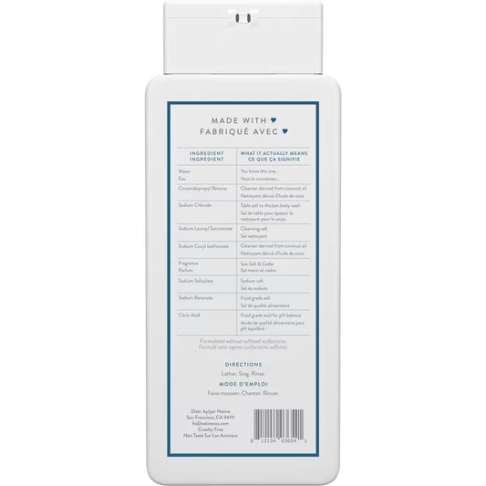 Native Natural Body Wash, Sea Salt & Cedar, Sulfate Free, Paraben Free product detail