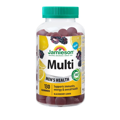 Jamieson Men's Multivitamin Gummies Blackberry Lemon Flavour, 130 Count front package