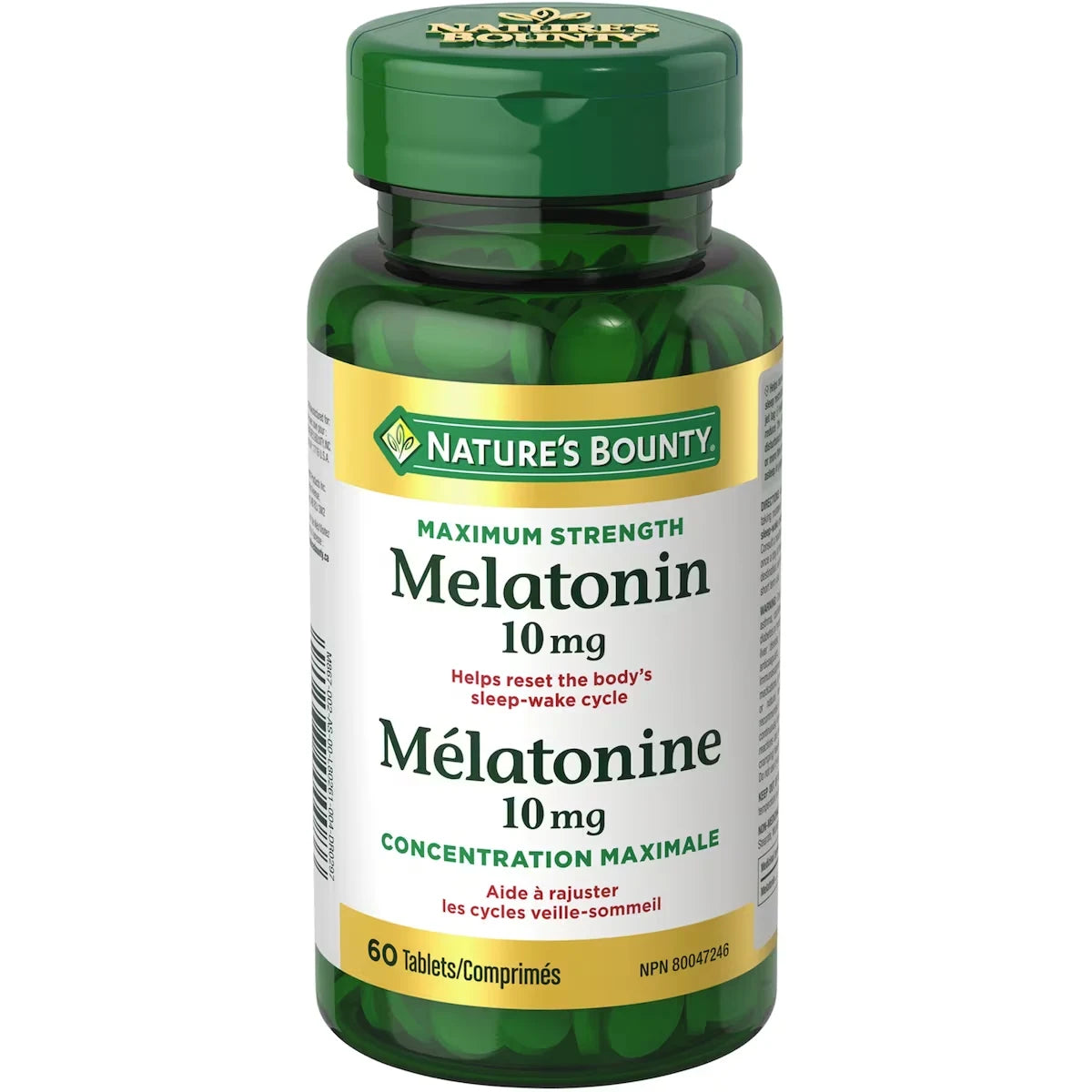 Natures Bounty Melatonin, Supplement, Helps Reset Body's Sleep Wake Cycle, 10mg front package