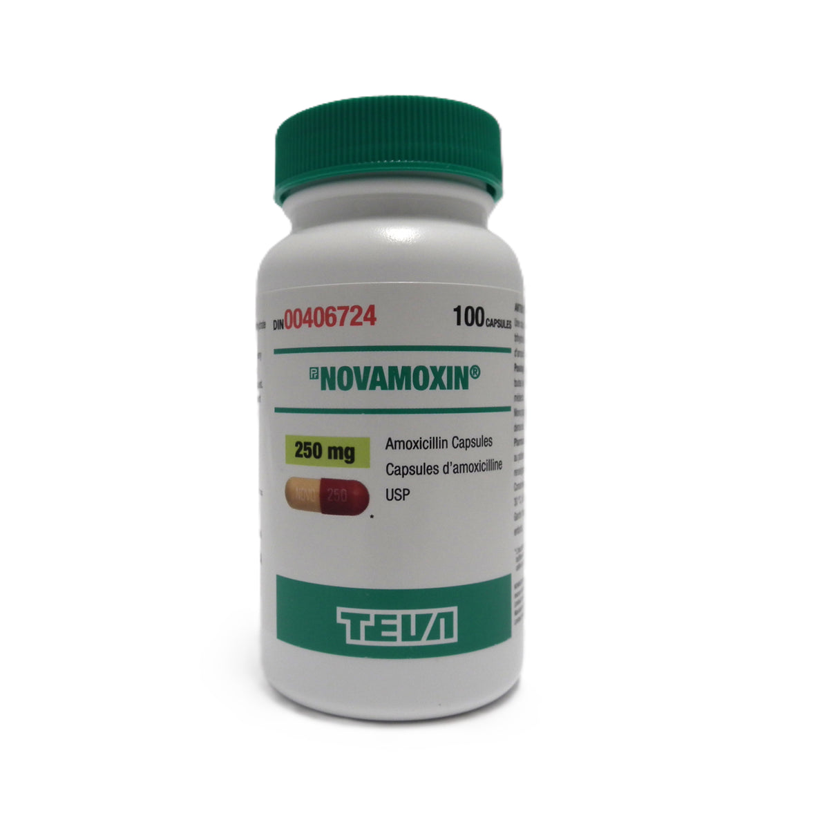 Amoxicillin, 250 mg, 100 Capsules