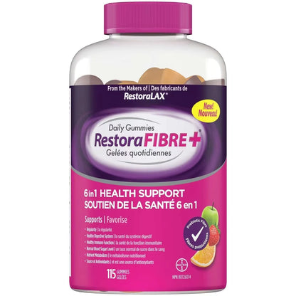 Restoralax RestoraFIBRE+ 6 in 1 Gummies front package