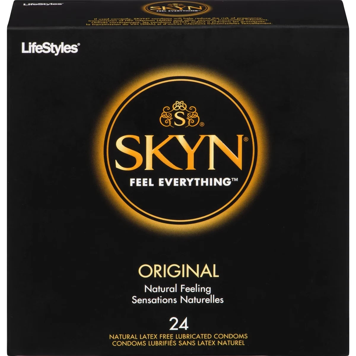 Skyn Original 24 Natural Latex Free Lubricated Condoms front package