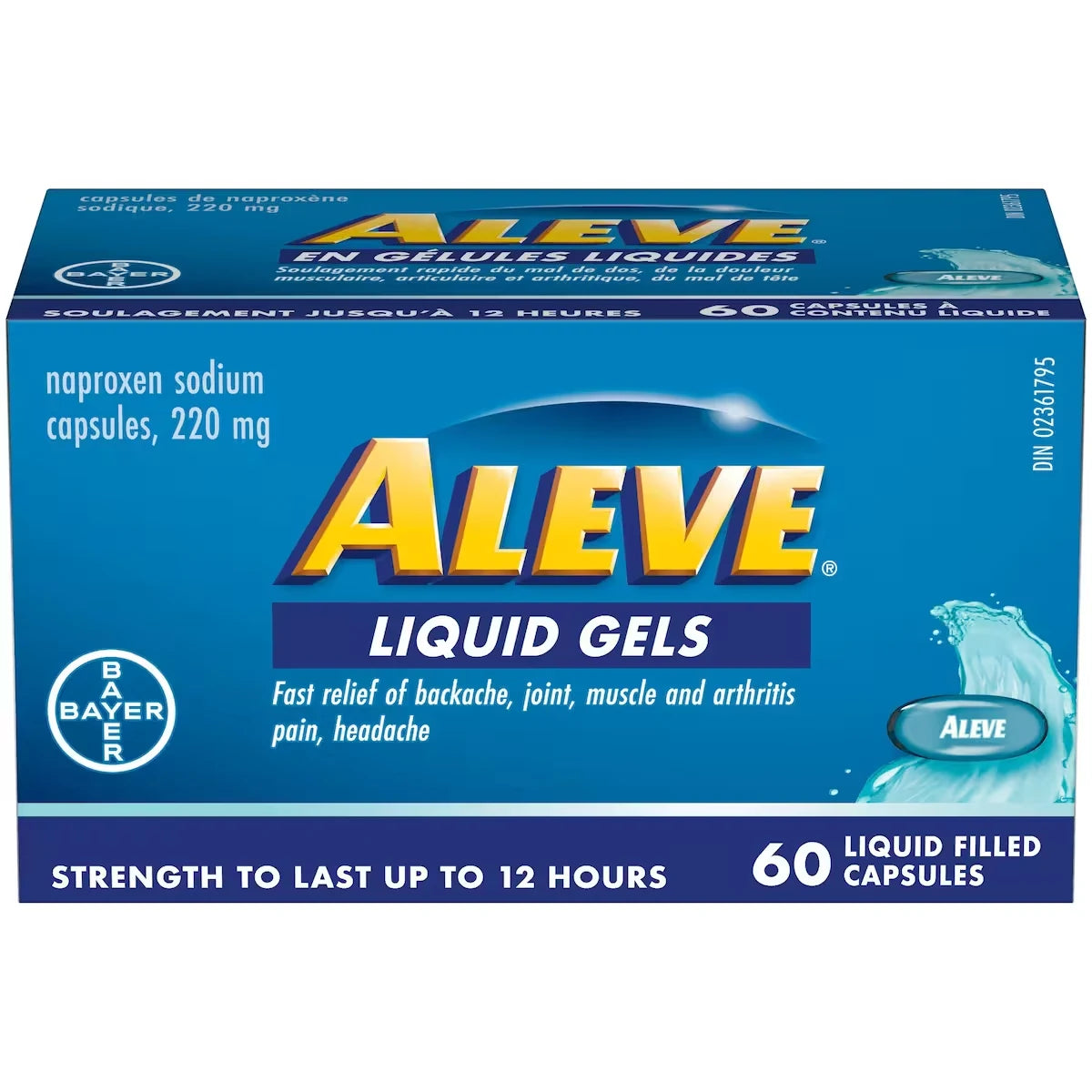 Aleve Liquid Gels 60s front package