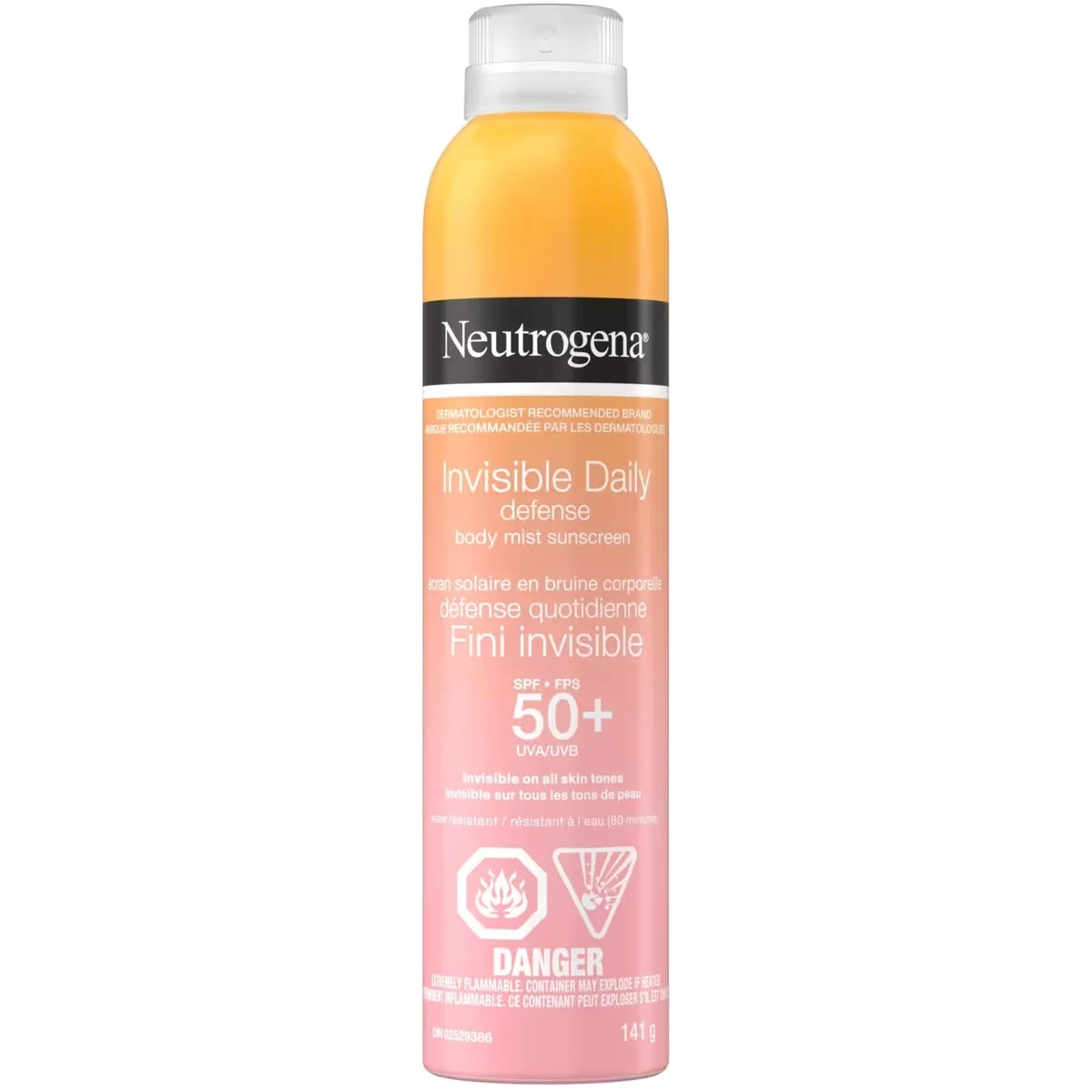 Neutrogena Invisible Daily Defense Body Mist Sunscreen Spf 50+ front package