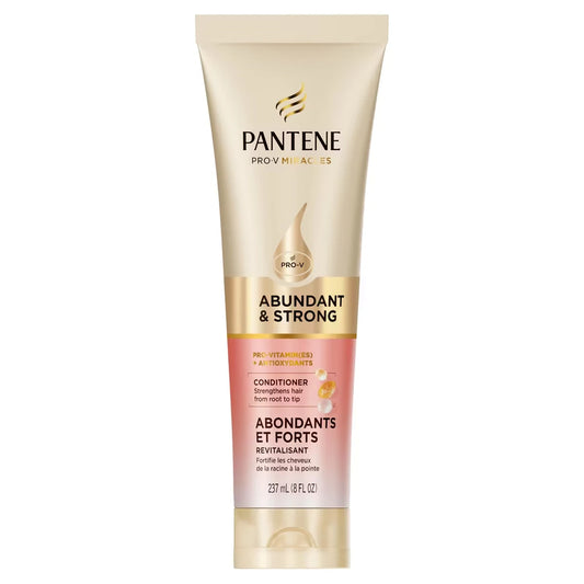 Pantene Abundant & Strong Conditioner with Pro-Vitamin B5 Complex and Antioxidants, 8 oz front package