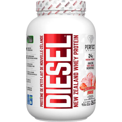 Perfect Sports Diesel New Zealand Whey Protein Strawberry front package