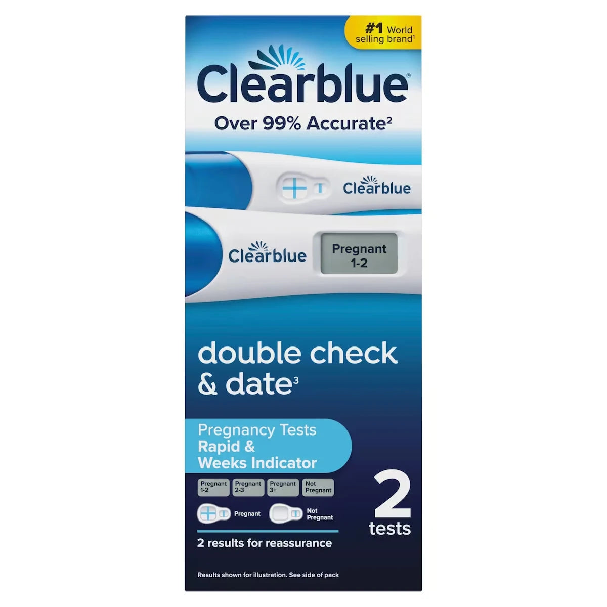 Clearblue Pregnancy Test Double-Check and Date Combo Pack, Value Pack, 2 Count product image