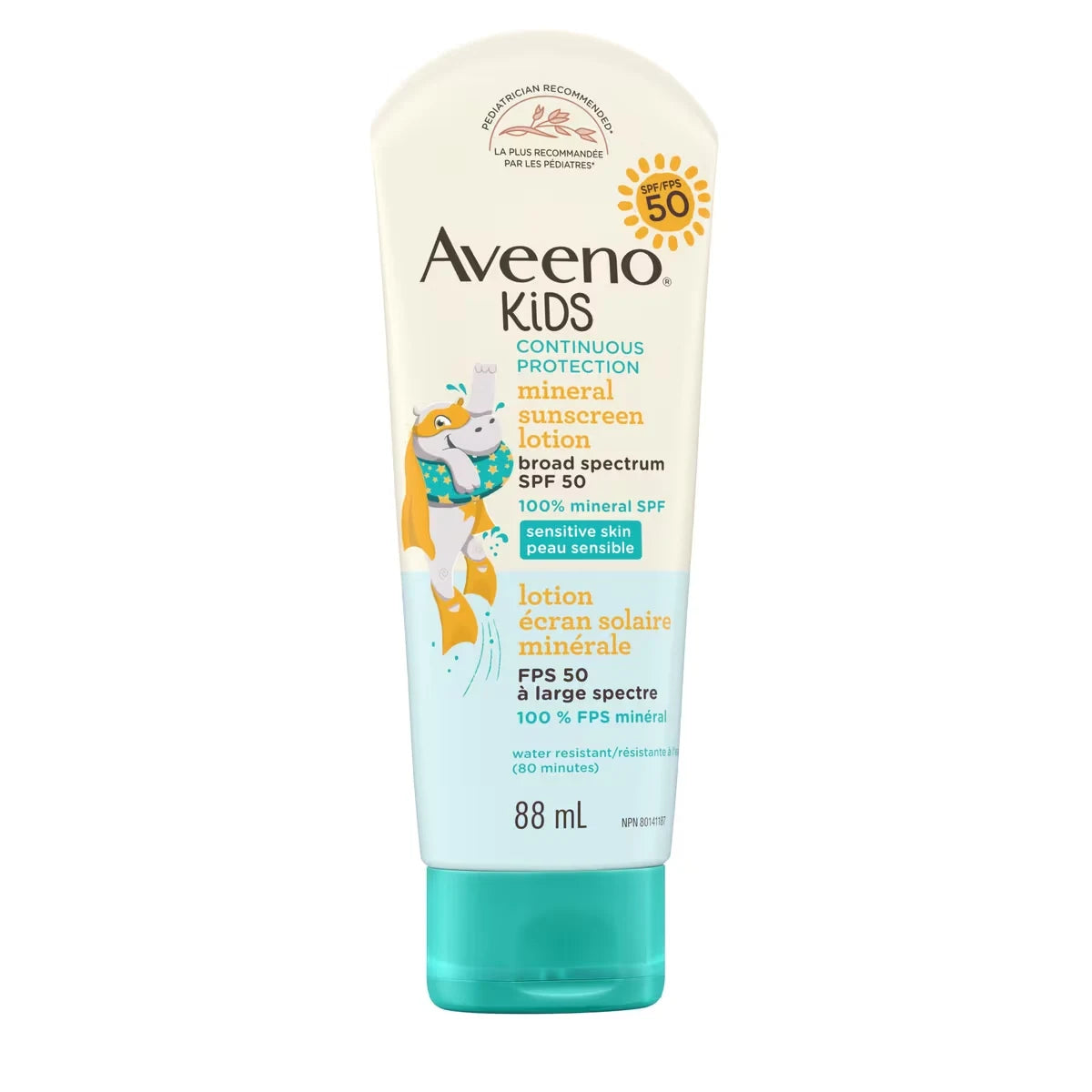 Aveeno Kids Continuous Protection Mineral Sunscreen Lotion with Broad Spectrum SPF 50 product detail