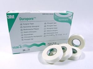 Solventum Durapore Surgical Tape 1/2" x 10yd Silk-Like Cloth Hypoallergenic High-Stretch Bidirectional T - Box of 24