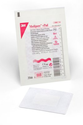Solventum Medipore+ Pad Soft Cloth Adhesive Island Wound Dressing With Non-Adherent Pad 4 x 3 1/2" Steril - Box of 25