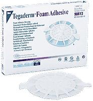 Solventum Tegaderm Foam Dressing Adhesive Wrap Circular Id: 4" x 4-1/2" Od: 6-1/8" x 5-5/8" - Box of 5