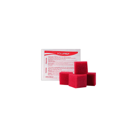 Solventum Soluprep Antiseptic Sponge 2% Chg 70% Ipa Tinted Pink - Pack of 4