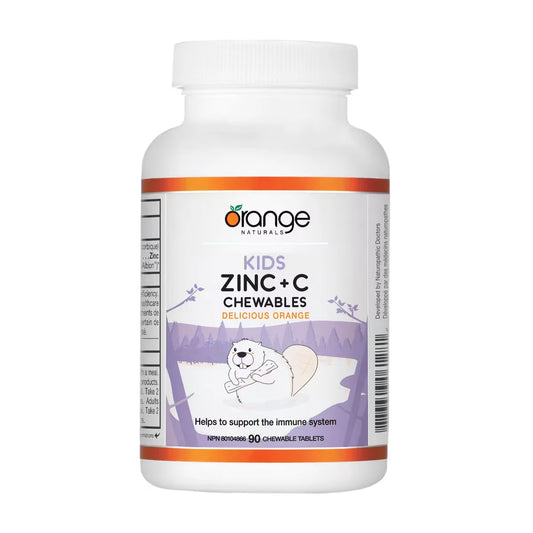 Orange Naturals Kids Zinc + C Chewables - Delicious Orange front package