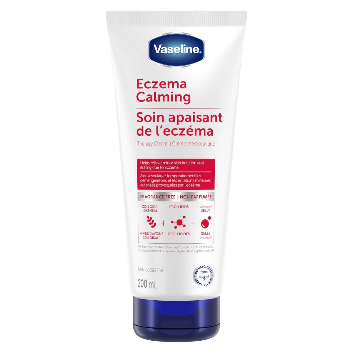 Vaseline Clinical CareTM Body Cream lotion for eczema prone skin Eczema Calming Therapy Cream with Colloidal Oatmeal front package