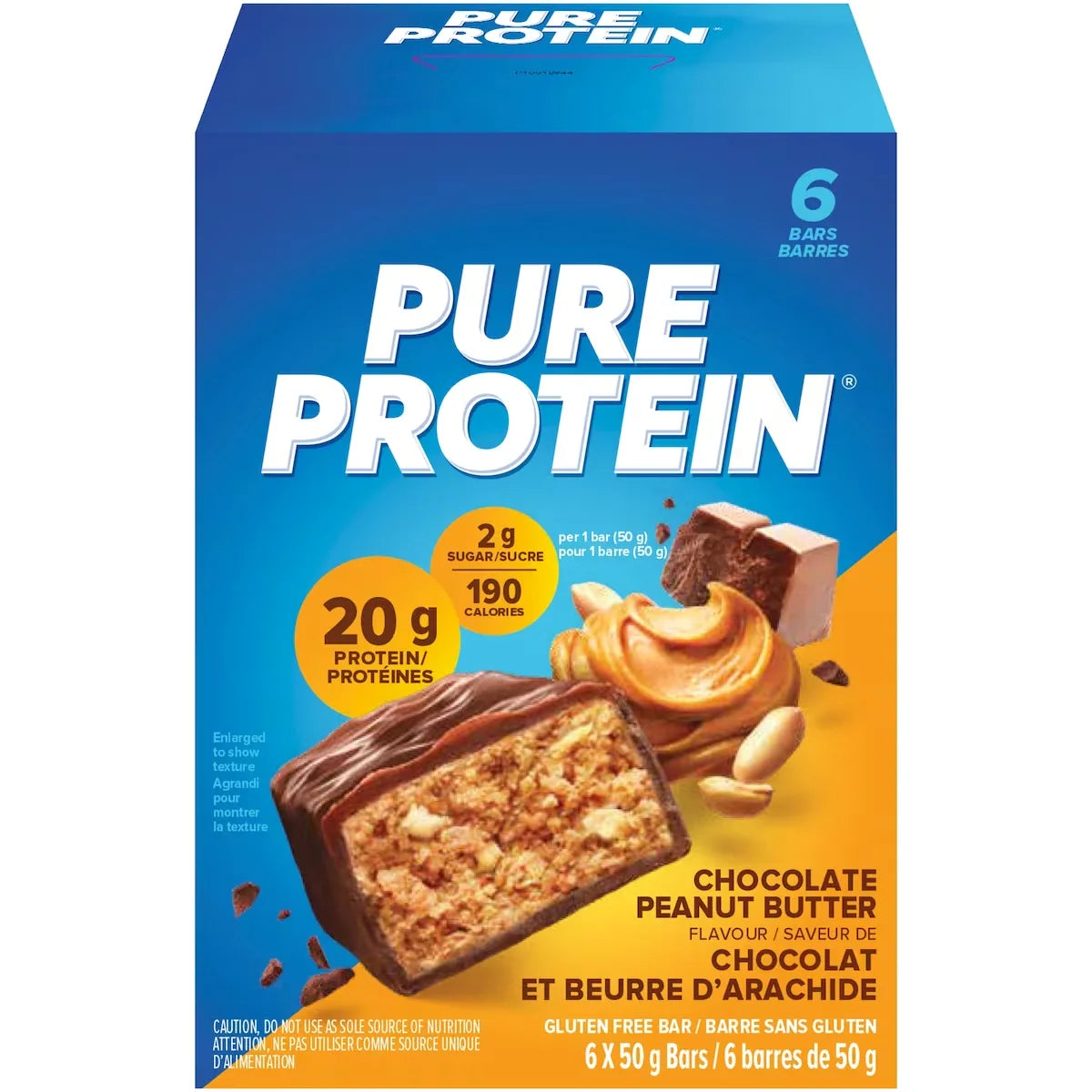 Pure Protein Bars, Chocolate Peanut Butter, Gluten Free Snack Bars front package