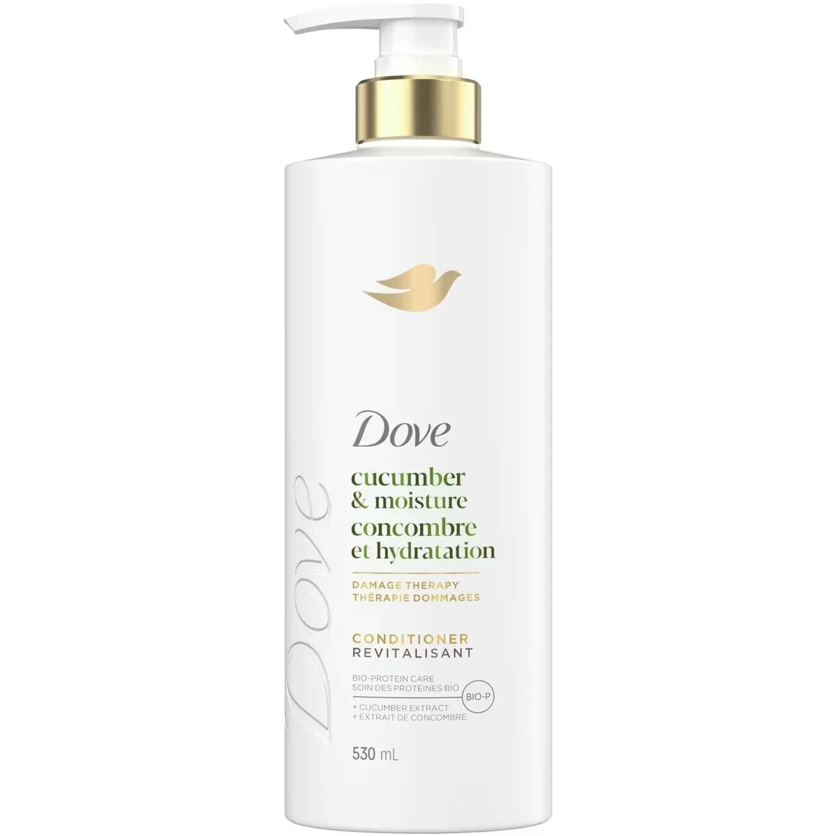Dove Cucumber Moisture Conditioner for Dull & Dry Hair, with Liquid Bio-Protein care, 530 ML front package