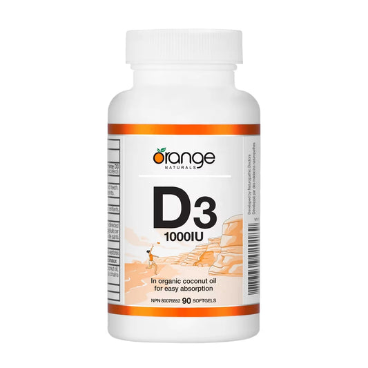 Orange Naturals D3 Softgels - organic coconut oil view 2