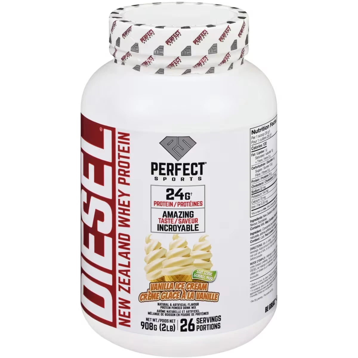 Perfect Sports Diesel New Zealand Whey Protein Vanilla front package