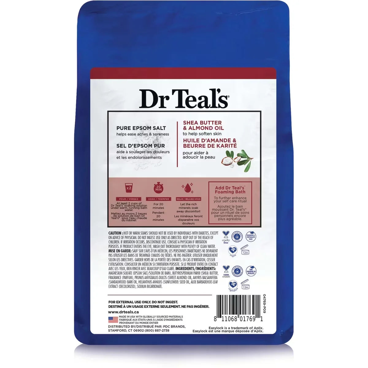 Dr Teal's Pure Epsom Salt Soak, Soften & Moisturize with Shea Butter & Almond Oil product detail