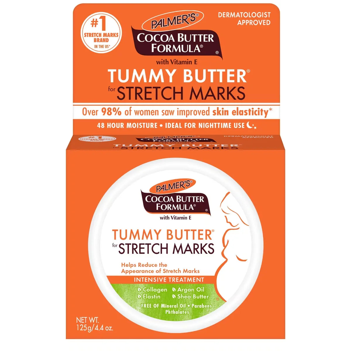 Palmers Cocoa Butter Formula® Tummy Butter Balm for Stretch Marks and Pregnancy Skin Care front package