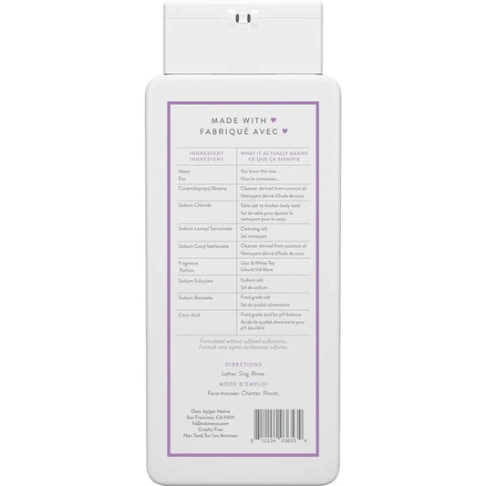 Native Natural Body Wash, Lilac & White Tea, Sulfate Free, Paraben Free product detail