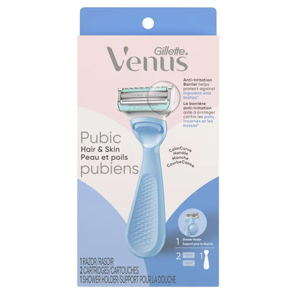 Venus for Pubic Hair & Skin, Bikini Razor for Women, Razor Handle plus 2 Refills product detail