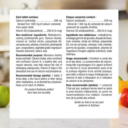 Webber Calcium Vitamin D3 500 mg/200 IU product detail