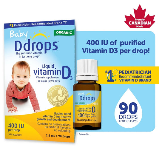 Ddrops Baby 400 IU Vitamin D3, 90 drops product image