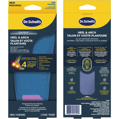Dr. Scholl's Heel & Arch All-Day Pain Relief Orthotics, Men, Size 8-14 product detail