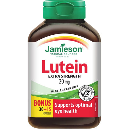 Jamieson Lutein Extra Strength 20 mg with Zeaxanthin front package